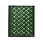 Bows & Ribbons Pattern XXV Dark Forest Green Framed Canvas Print Gallery Image 8