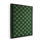 Bows & Ribbons Pattern XXV Dark Forest Green Framed Canvas Print Gallery Image 2