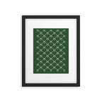 Bows & Ribbons Pattern XXV Dark Forest Green Framed Art Print Gallery Image 6
