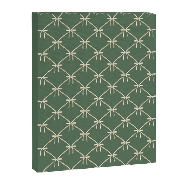 Bows & Ribbons Pattern XXVI Natural Green Canvas Print Gallery Image 1