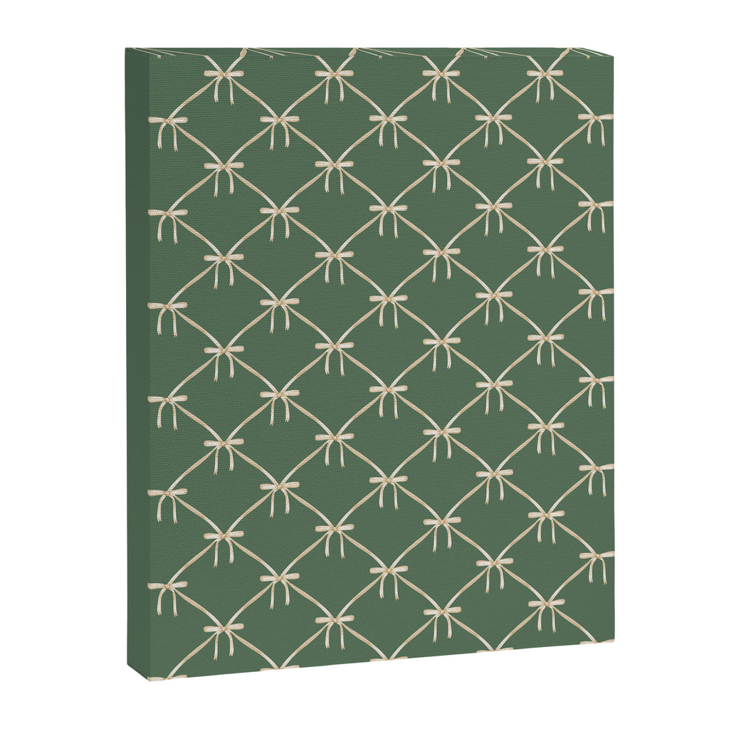 Bows & Ribbons Pattern XXVI Natural Green Canvas Print Gallery Image 8