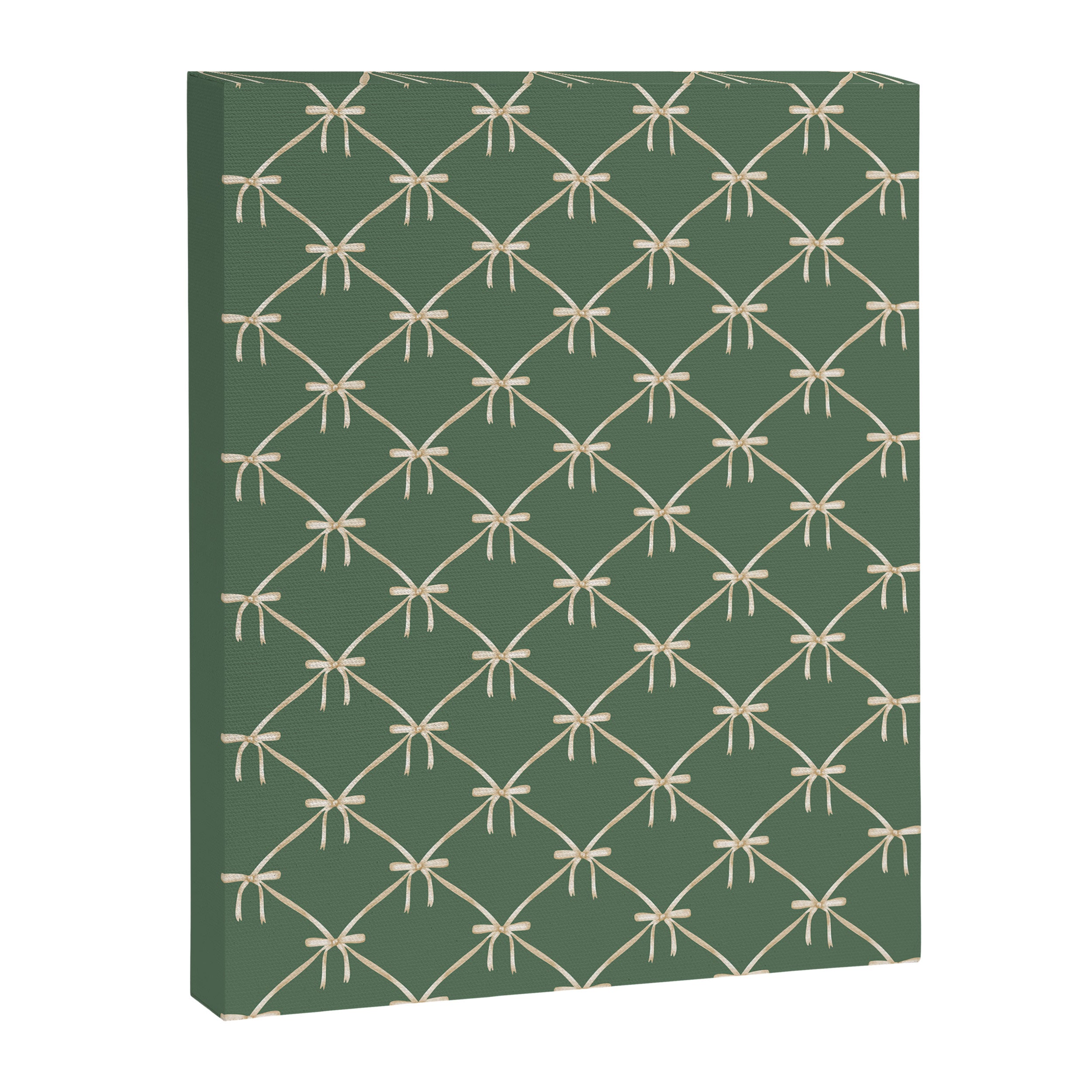 Bows & Ribbons Pattern XXVI Natural Green Canvas Print Gallery Image 8