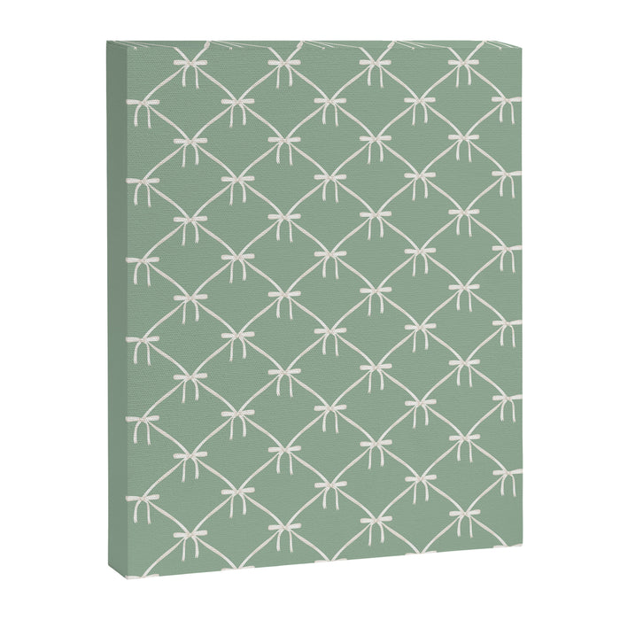 Bows & Ribbons Pattern XXVII Sage Green Canvas Print Gallery Image 1