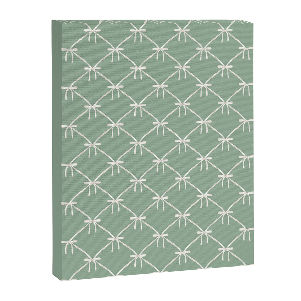 Bows & Ribbons Pattern XXVII Sage Green Canvas Print Gallery Image 8