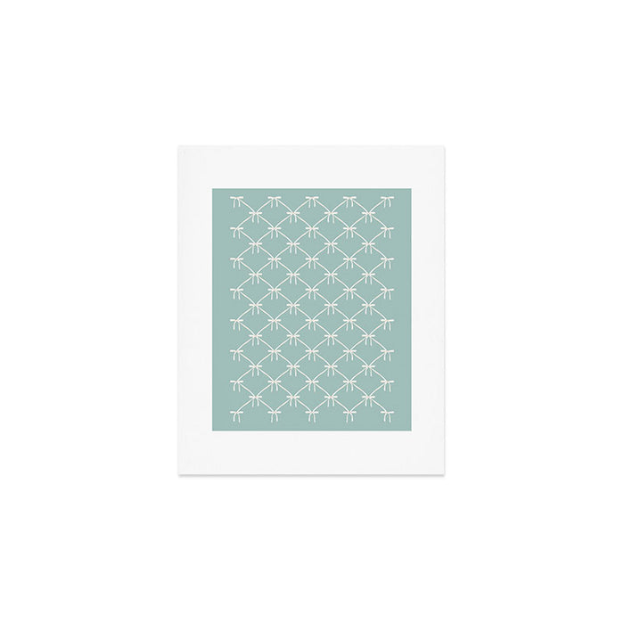 Bows & Ribbons Pattern XXVIII Pastel Mint Green Art Print Gallery Image 1