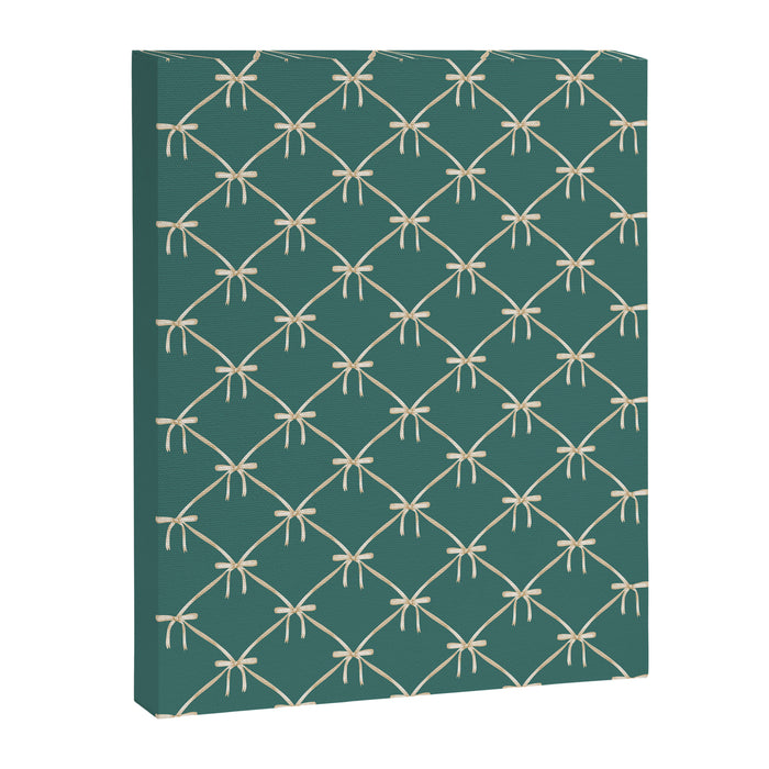 Bows & Ribbons Pattern XXXI Teal Green Canvas Print Gallery Image 1