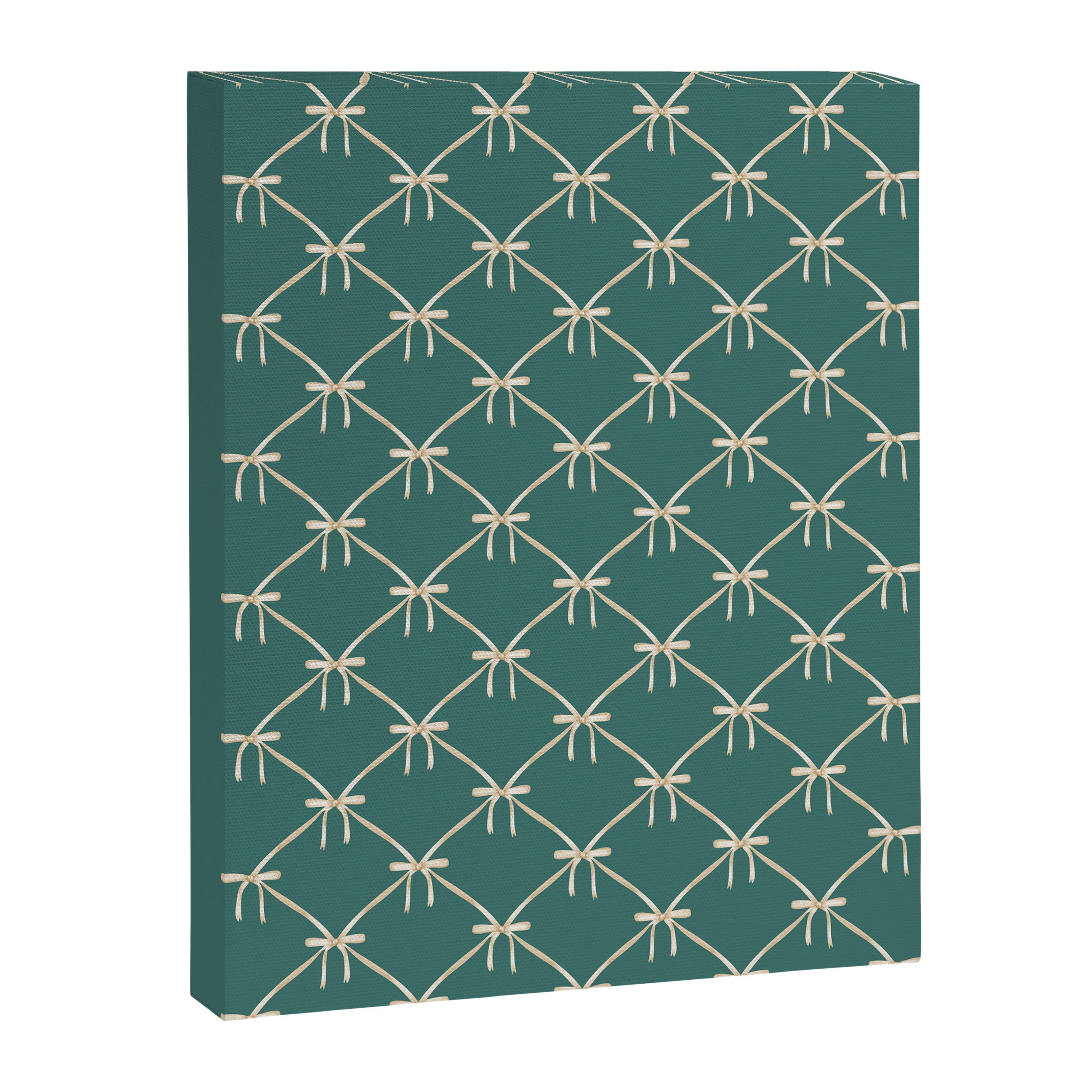 Bows & Ribbons Pattern XXXI Teal Green Canvas Print Gallery Image 8