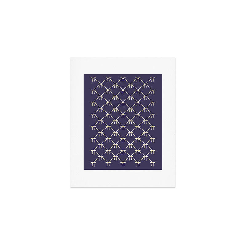 Bows & Ribbons Pattern XXXII Dark Lavender Purple Art Print Gallery Image 1