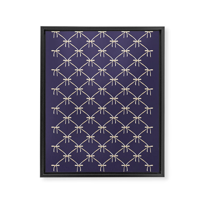 Bows & Ribbons Pattern XXXII Dark Lavender Purple Framed Canvas Print Gallery Image 1