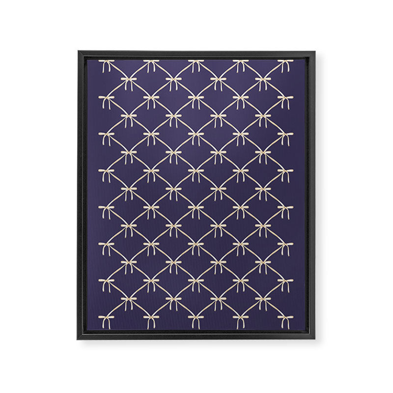 Bows & Ribbons Pattern XXXII Dark Lavender Purple Framed Canvas Print Gallery Image 8