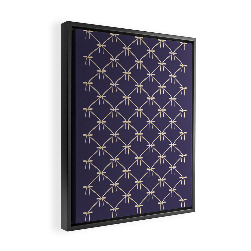 Bows & Ribbons Pattern XXXII Dark Lavender Purple Framed Canvas Print Gallery Image 2