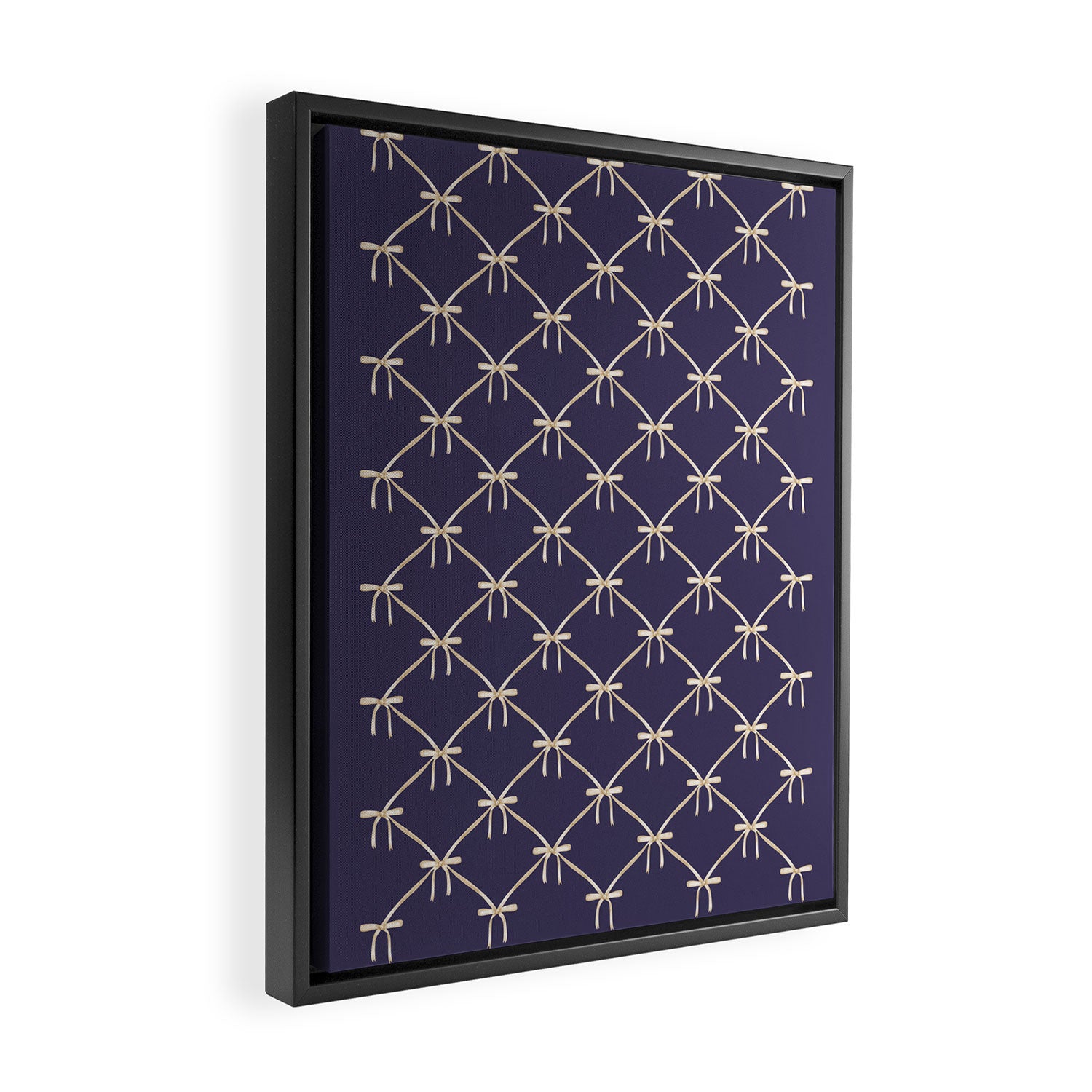 Bows & Ribbons Pattern XXXII Dark Lavender Purple Framed Canvas Print Gallery Image 2