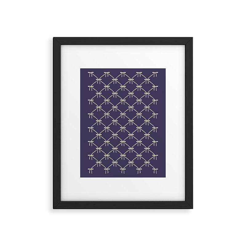 Bows & Ribbons Pattern XXXII Dark Lavender Purple Framed Art Print Gallery Image 6