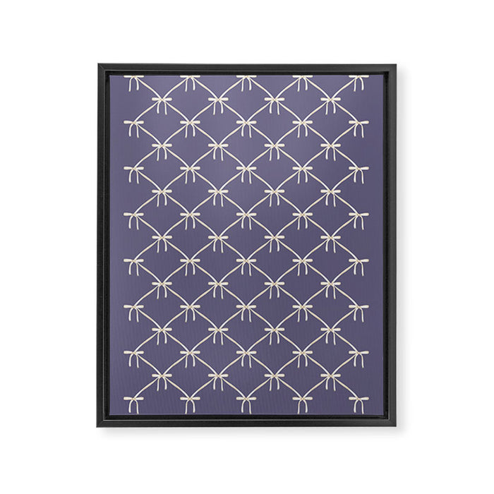 Bows & Ribbons Pattern XXXIII Neutral Lavender Purple Framed Canvas Print Gallery Image 1