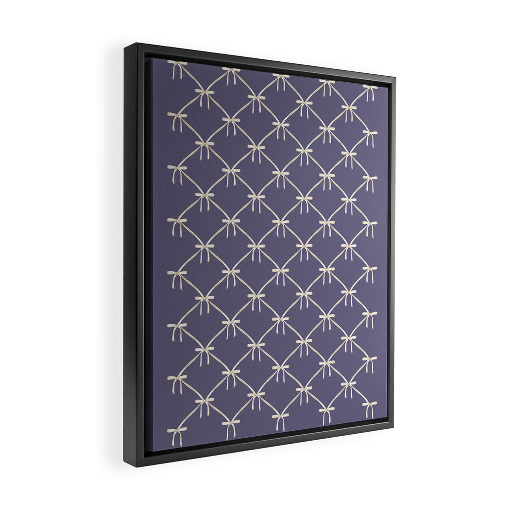 Bows & Ribbons Pattern XXXIII Neutral Lavender Purple Framed Canvas Print Gallery Image 2