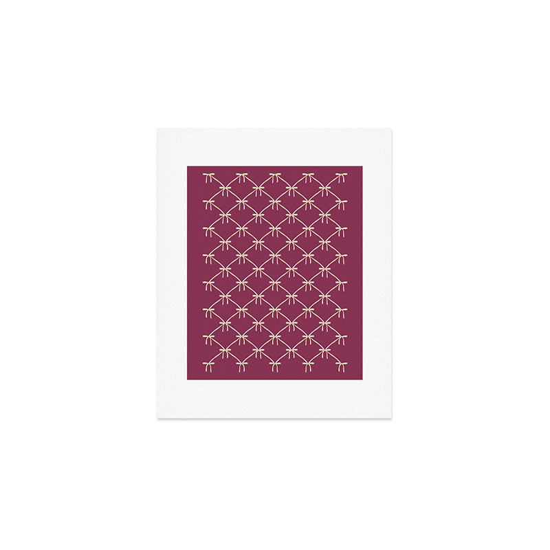 Bows & Ribbons Pattern XXXIII Plum Purple Art Print Gallery Image 1