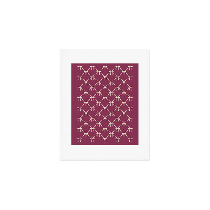 Bows & Ribbons Pattern XXXIII Plum Purple Art Print Gallery Image 1
