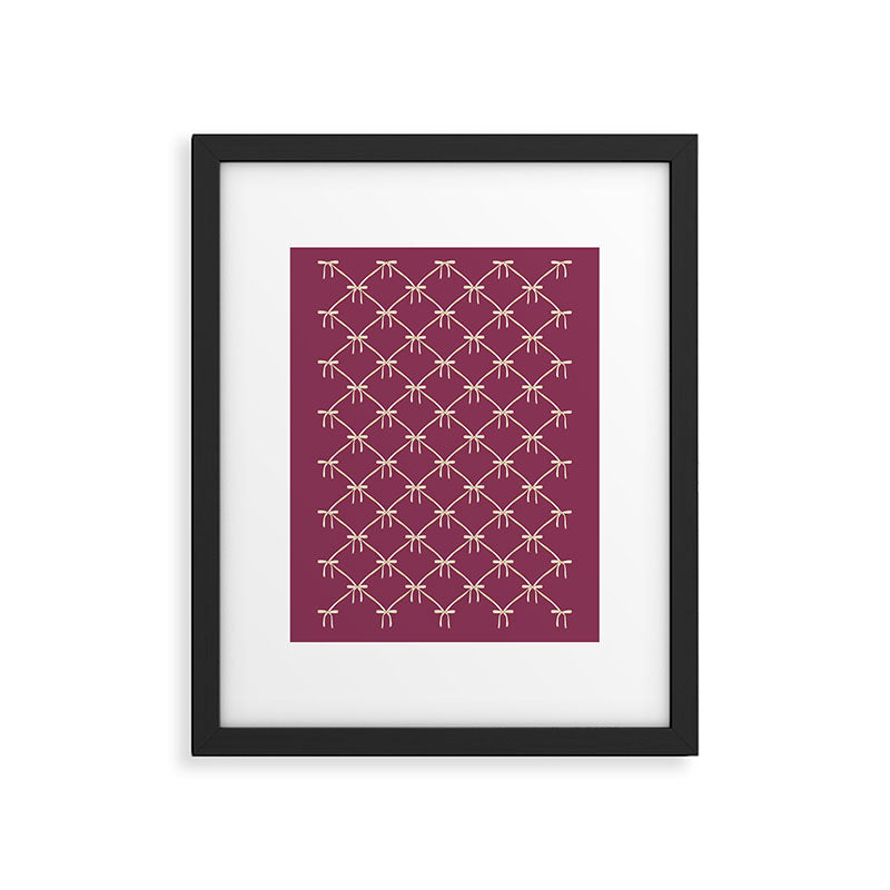 Bows & Ribbons Pattern XXXIII Plum Purple Framed Art Print Gallery Image 6