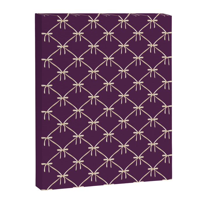 Bows & Ribbons Pattern XXXV Dark Purple Canvas Print Gallery Image 1