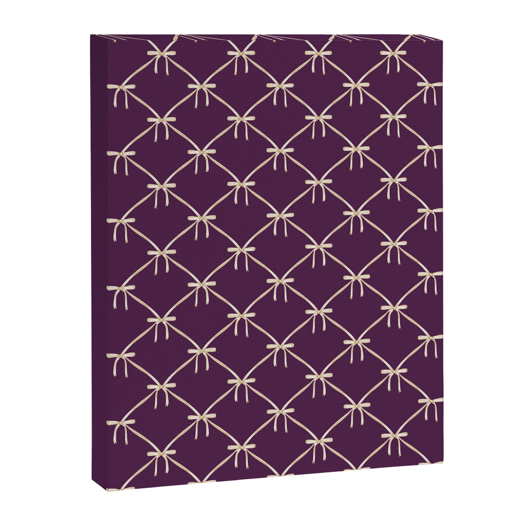Bows & Ribbons Pattern XXXV Dark Purple Canvas Print Gallery Image 8