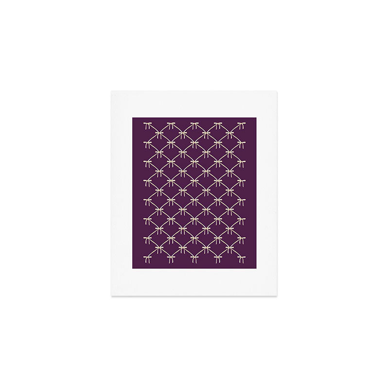 Bows & Ribbons Pattern XXXV Dark Purple Art Print Gallery Image 1