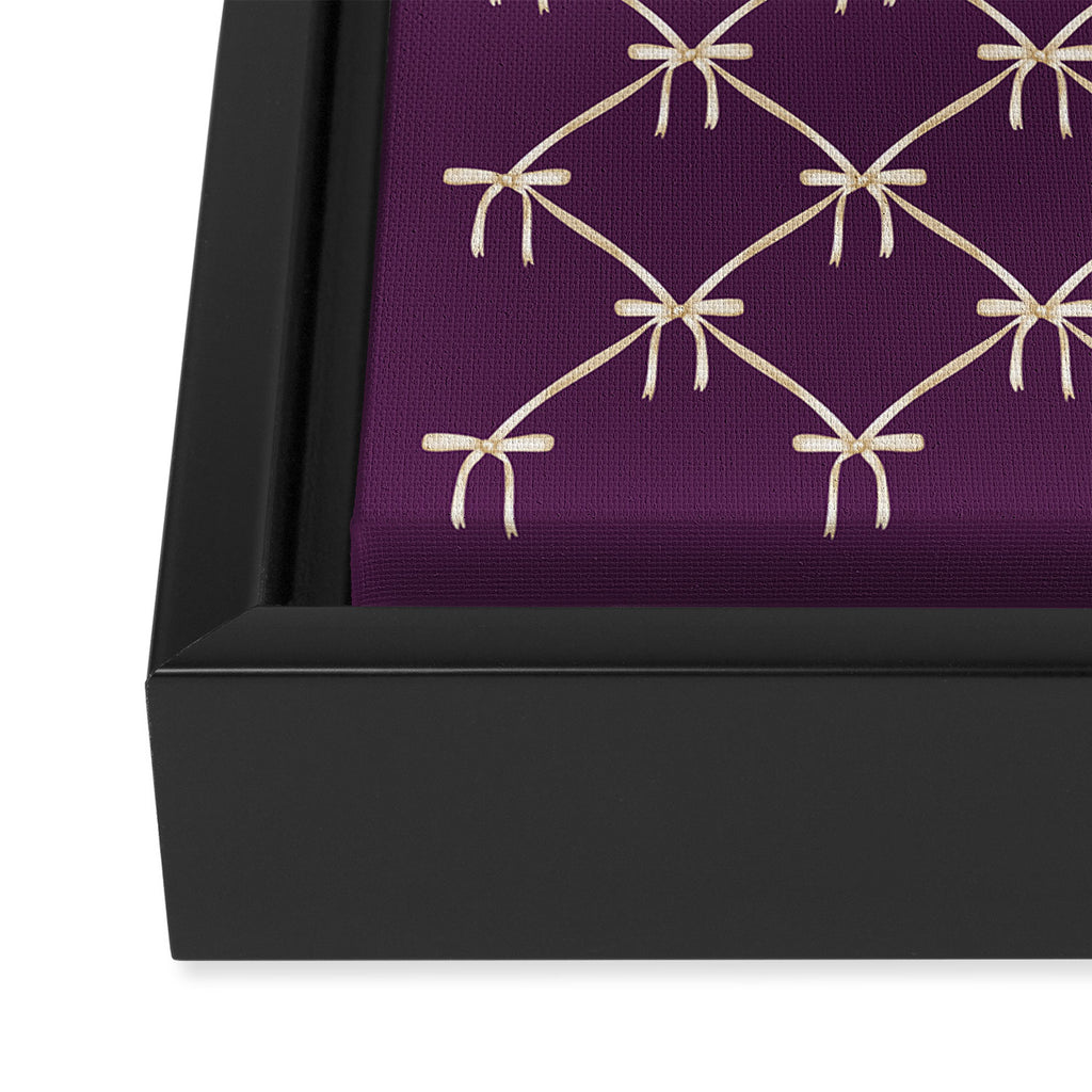 Bows & Ribbons Pattern XXXV Dark Purple Framed Canvas Print Gallery Image 3