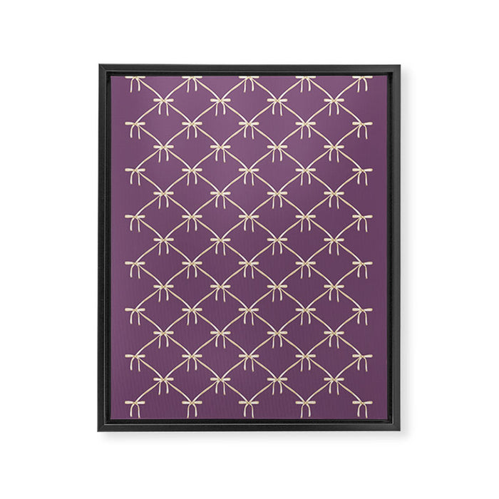 Bows & Ribbons Pattern XXXVI Lavender Purple Framed Canvas Print Gallery Image 1