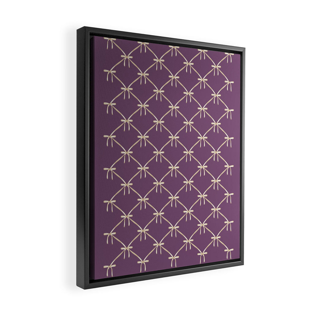Bows & Ribbons Pattern XXXVI Lavender Purple Framed Canvas Print Gallery Image 2