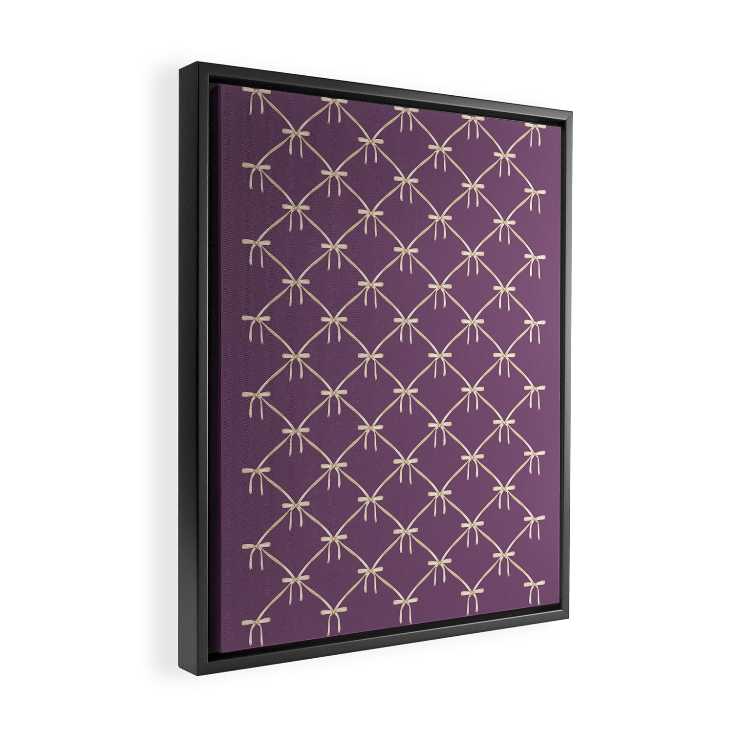 Bows & Ribbons Pattern XXXVI Lavender Purple Framed Canvas Print Gallery Image 2