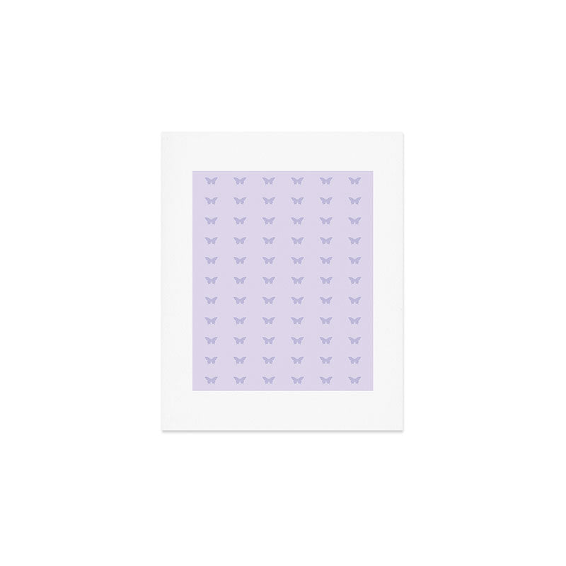 Butterfly Pattern - Lilac Purple Art Print Gallery Image 1