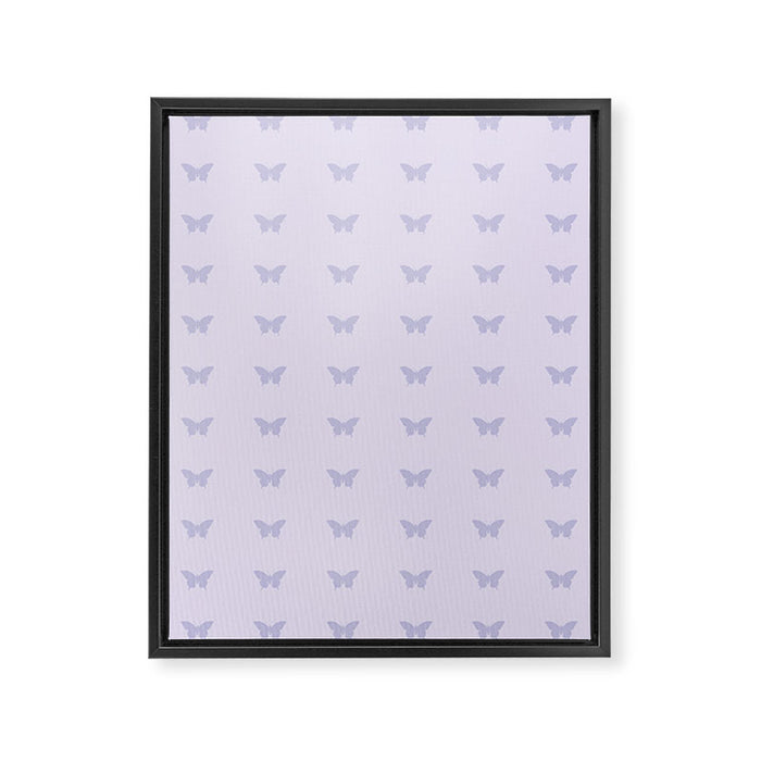 Butterfly Pattern - Lilac Purple Framed Canvas Print Gallery Image 1