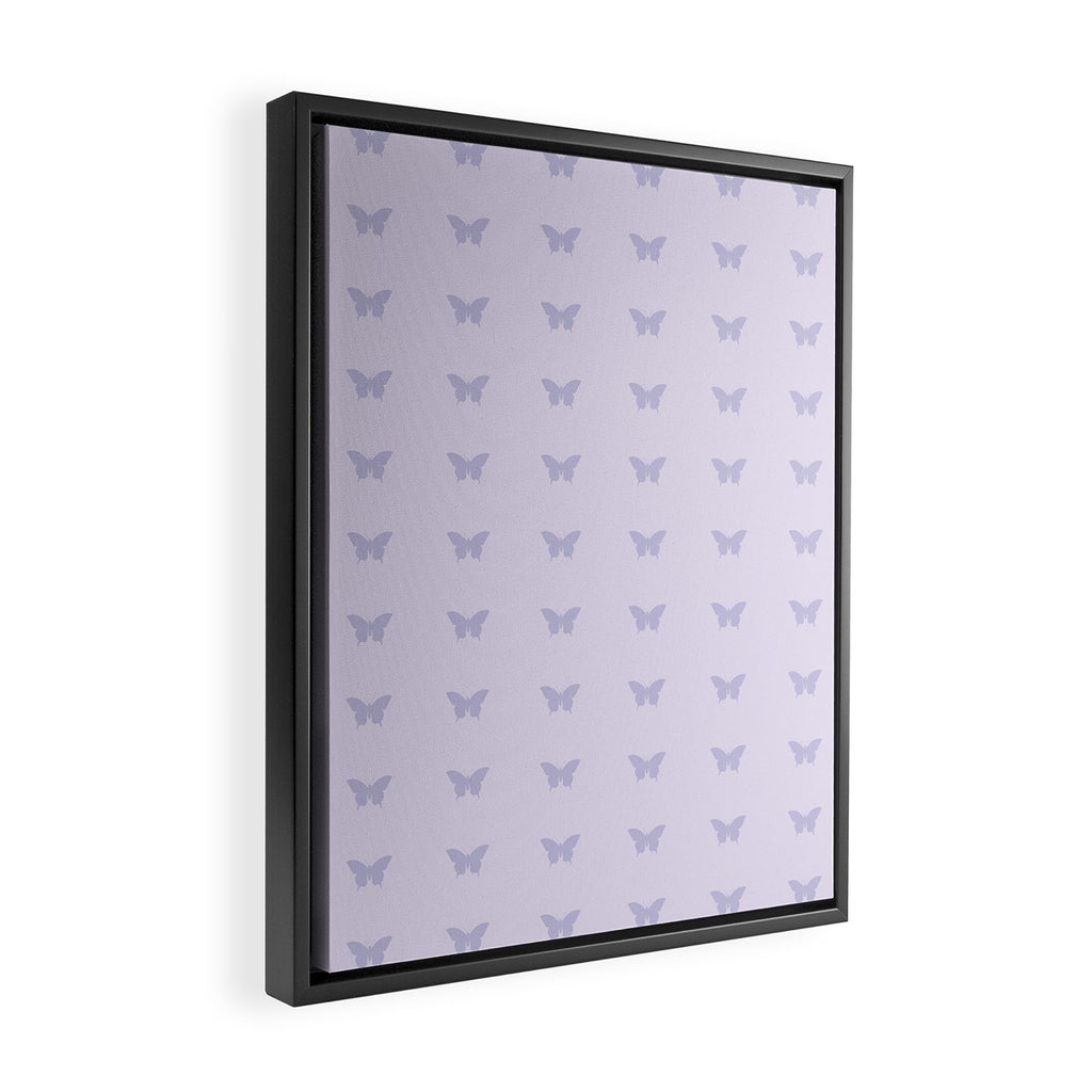 Butterfly Pattern - Lilac Purple Framed Canvas Print Gallery Image 2
