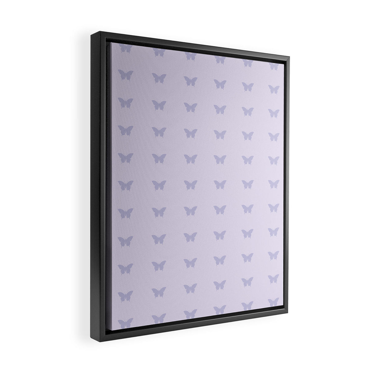 Butterfly Pattern - Lilac Purple Framed Canvas Print Gallery Image 2