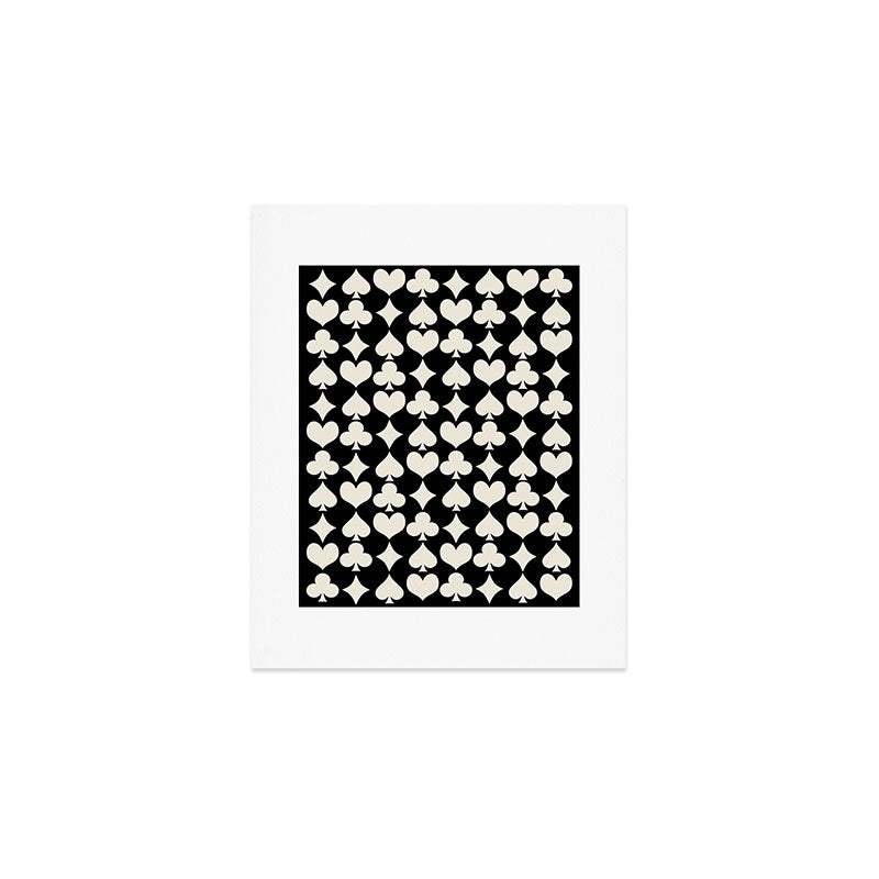 Card Suit Motifs I Black and White Art Print Gallery Image 1