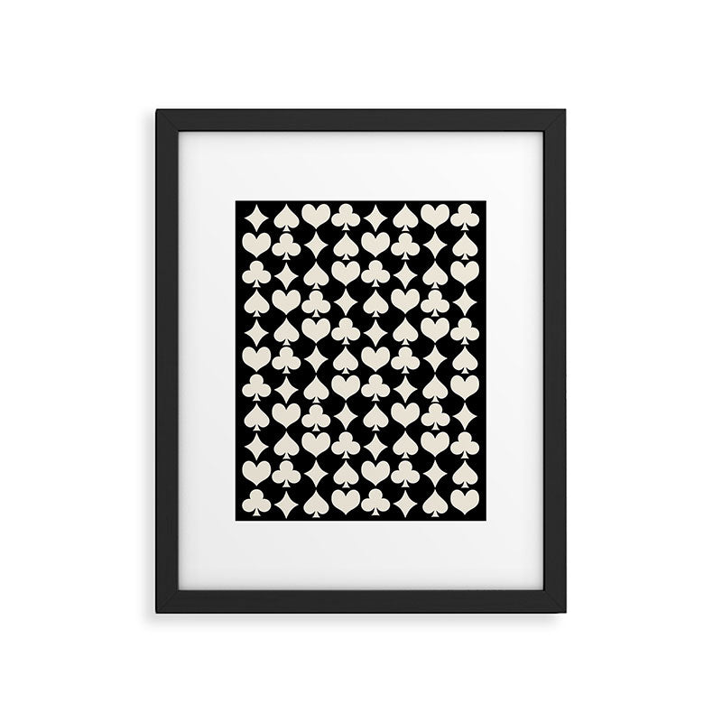 Card Suit Motifs I Black and White Framed Art Print Gallery Image 6