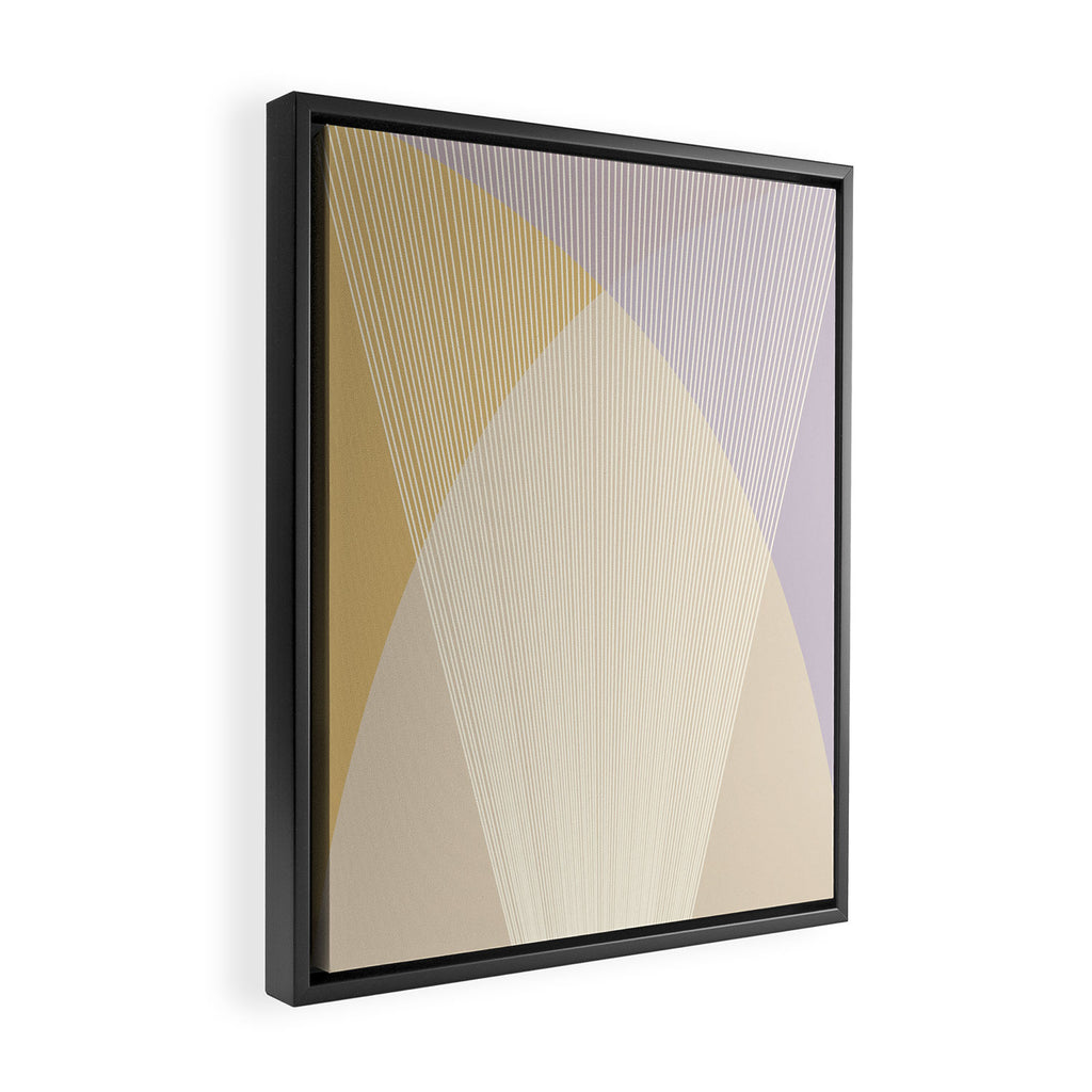 Cecilia Shapes I - Neutral Yellow and Purple Framed Canvas Print Gallery Image 2