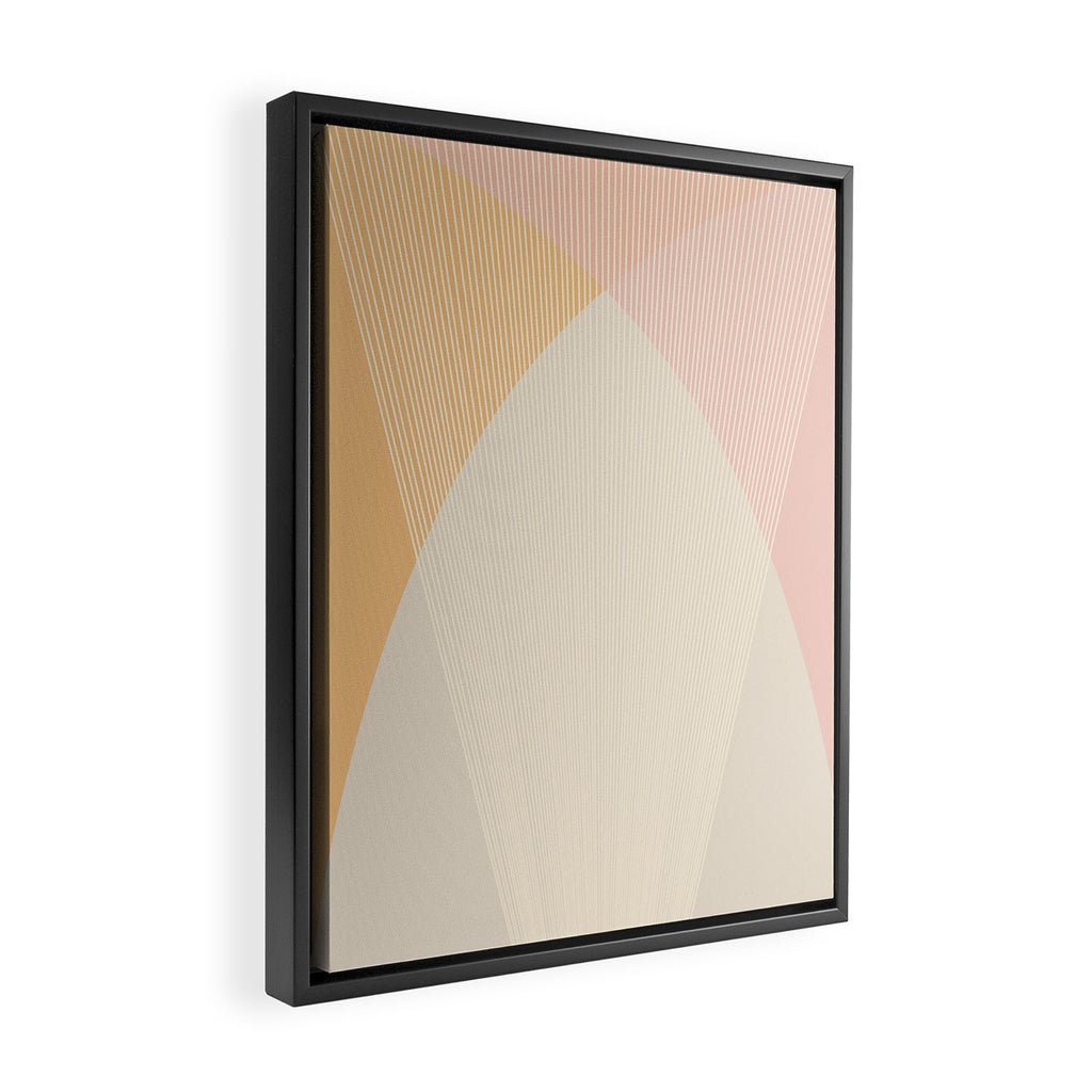 Cecilia Shapes II - Neutral Orange and Pink Framed Canvas Print Gallery Image 2
