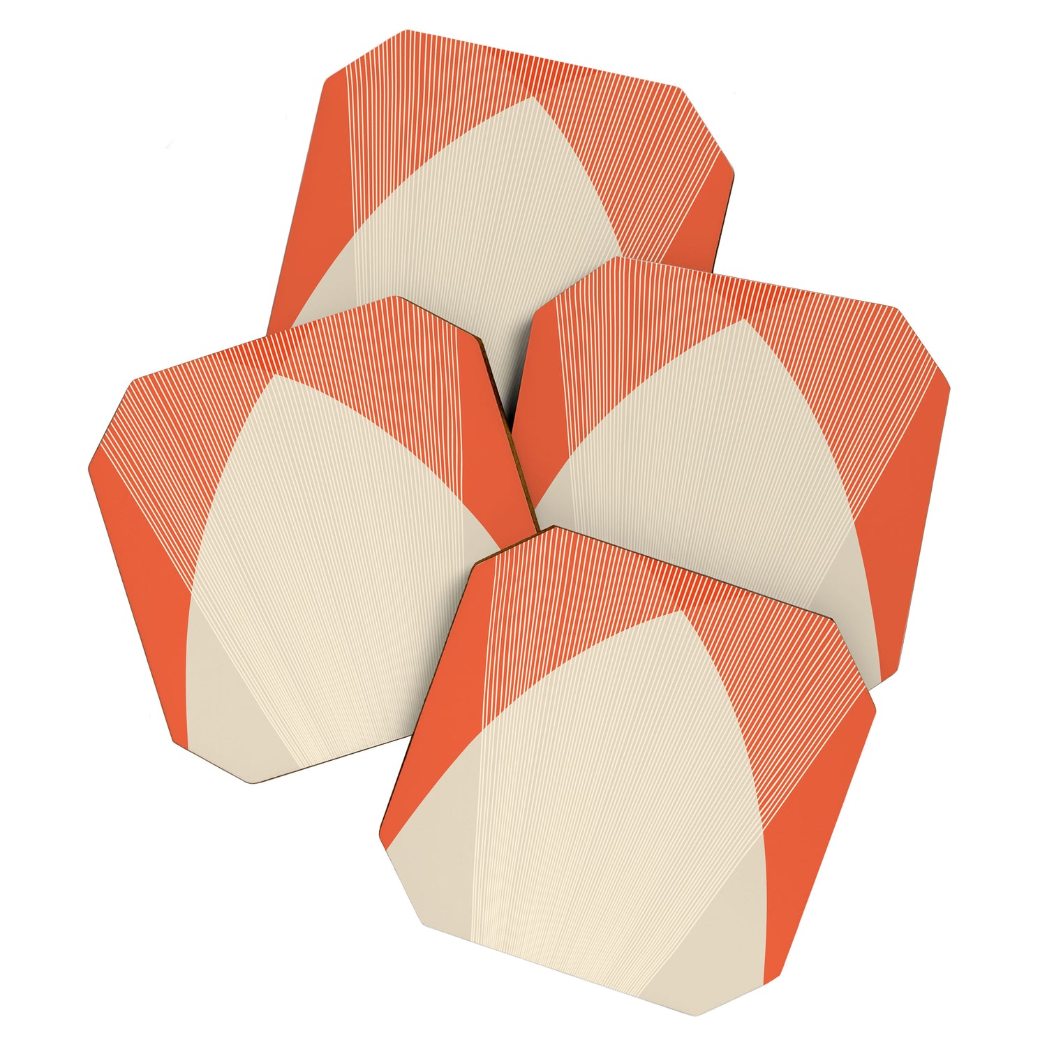 Cecilia Shapes III - Bright Red Coaster Gallery Image 1