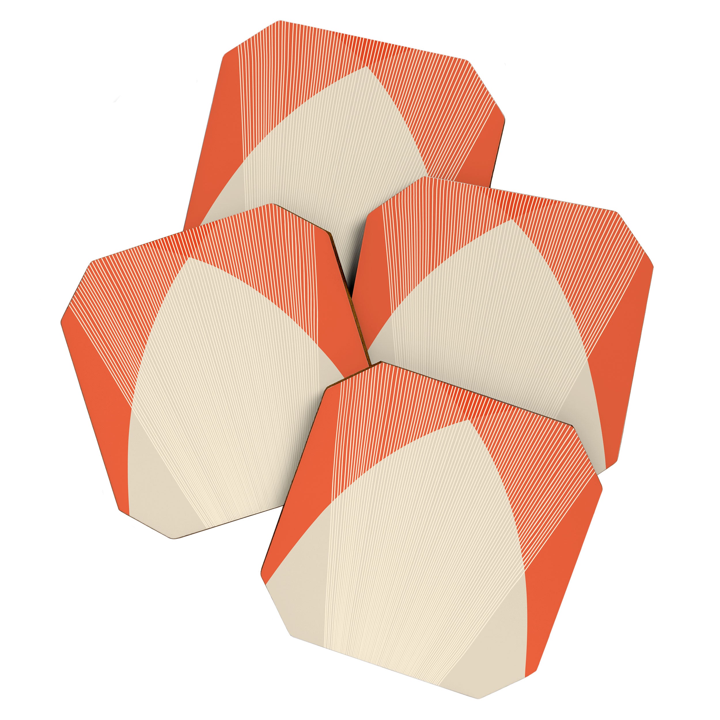 Cecilia Shapes III - Bright Red Coaster Gallery Image 1