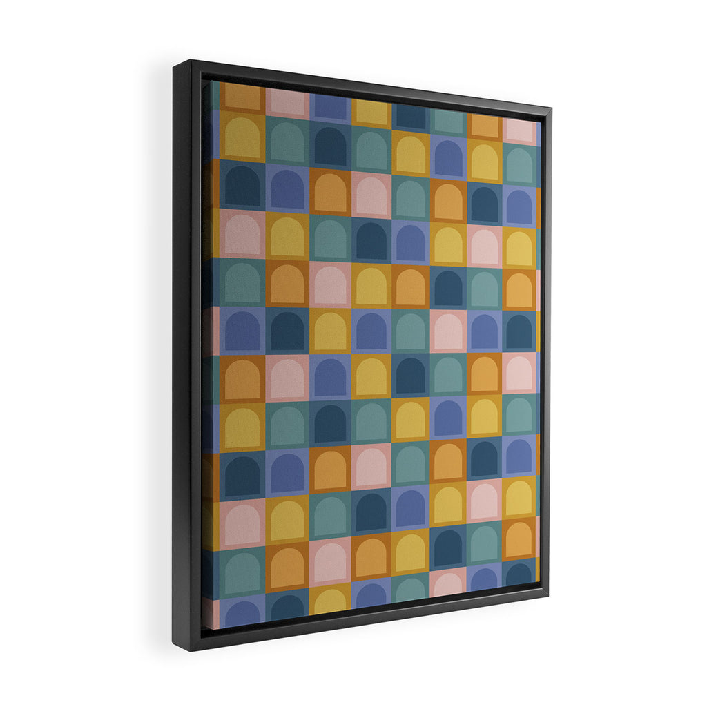 Checkered Arch Pattern II Framed Canvas Print Gallery Image 2
