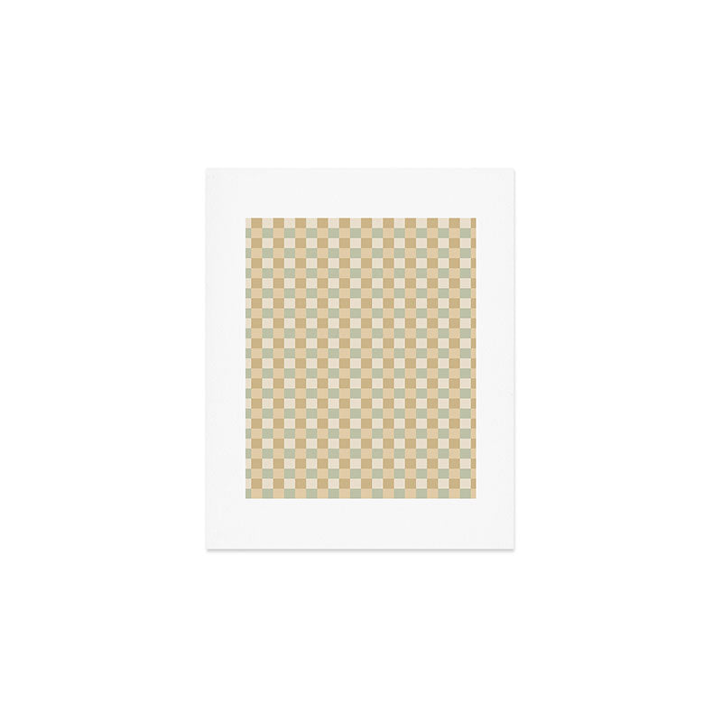 Checkered Multicolor Pattern I Natural Pastel Art Print Gallery Image 1