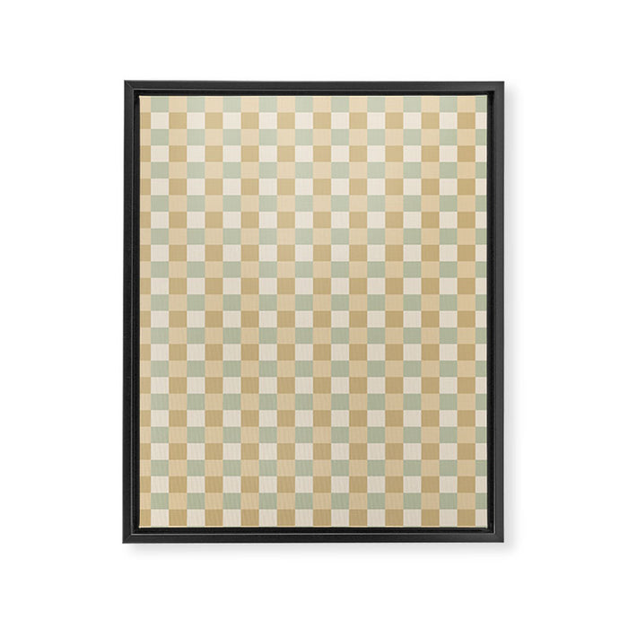 Checkered Multicolor Pattern I Natural Pastel Framed Canvas Print Gallery Image 1