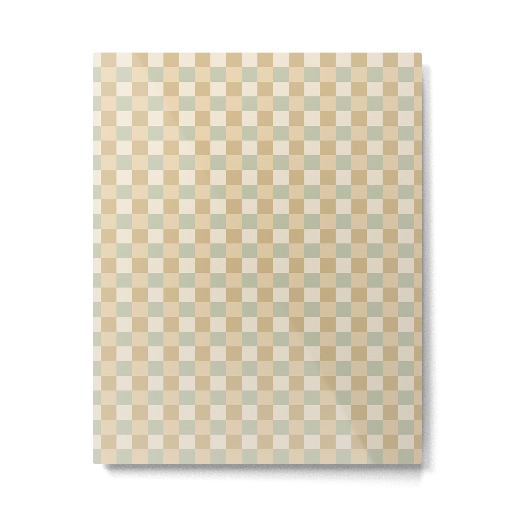 Checkered Multicolor Pattern I Natural Pastel Metal Print Gallery Image 6