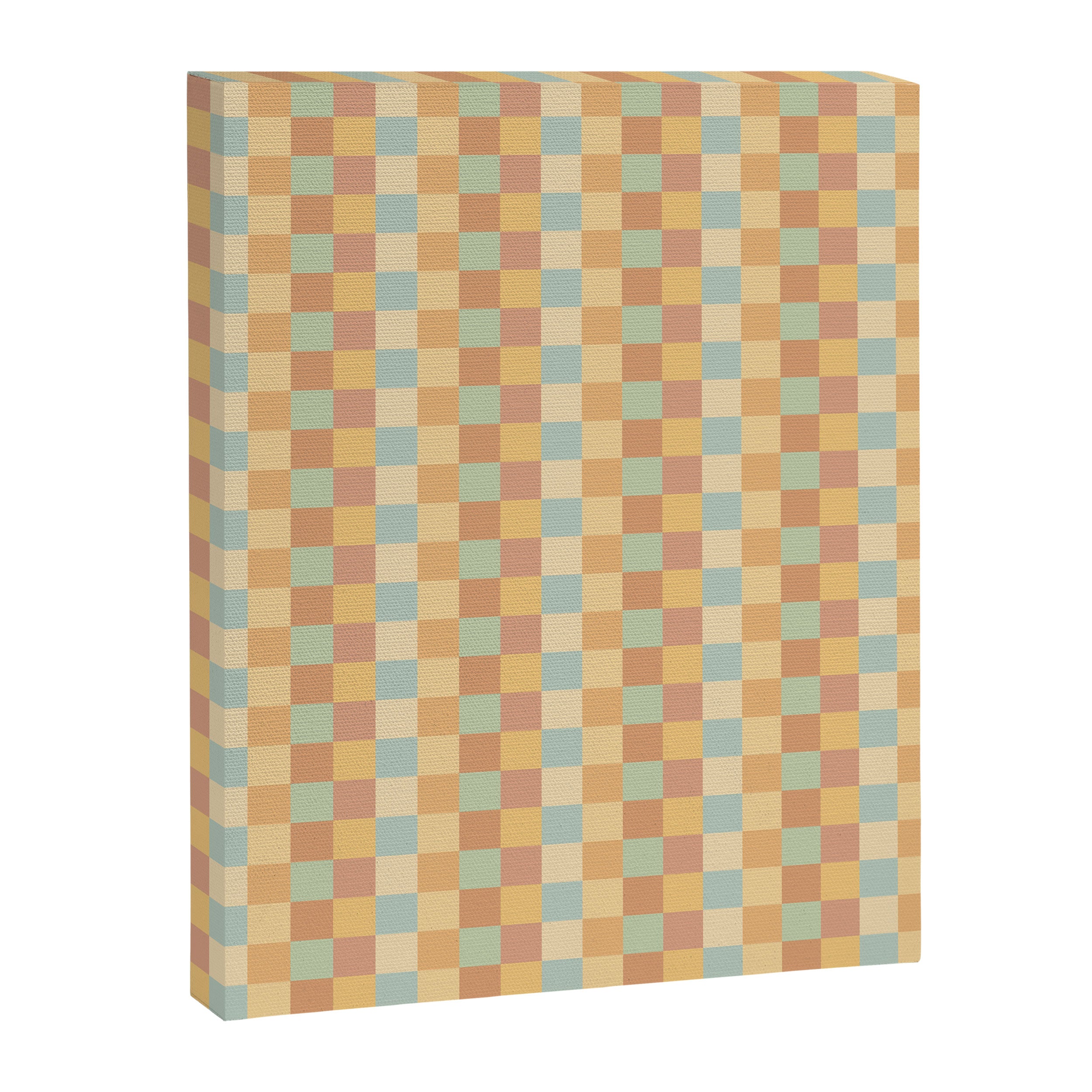 Checkered Multicolor Pattern II Warm Pastel Rainbow Canvas Print Gallery Image 8
