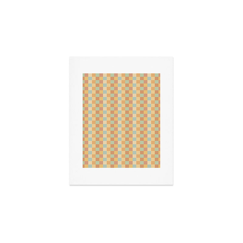 Checkered Multicolor Pattern II Warm Pastel Rainbow Art Print Gallery Image 1