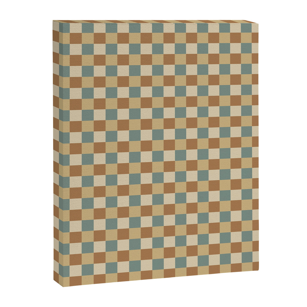 Checkered Multicolor Pattern III Earthy Natural Canvas Print Gallery Image 8