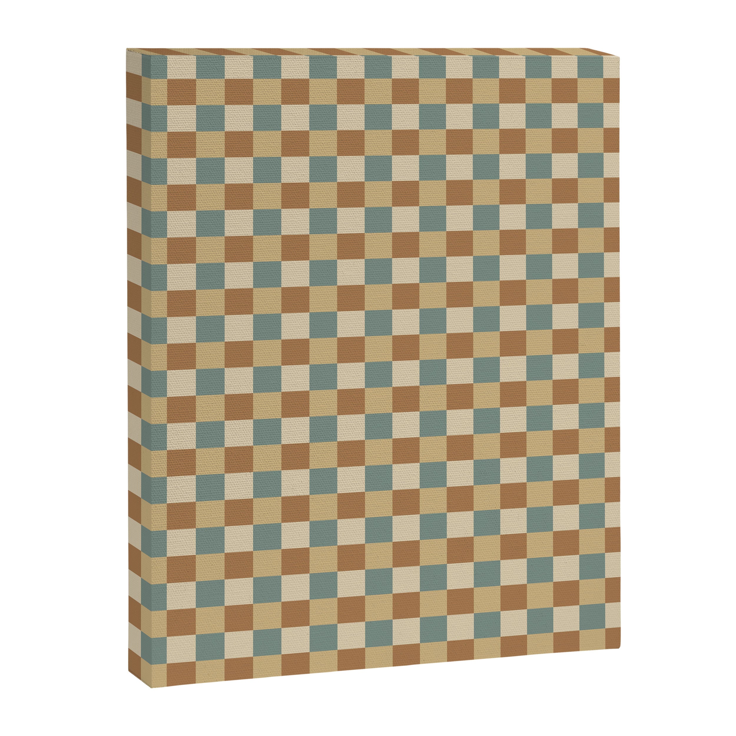 Checkered Multicolor Pattern III Earthy Natural Canvas Print Gallery Image 8