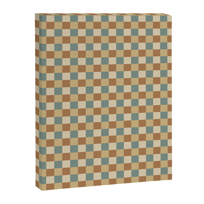 Checkered Multicolor Pattern III Earthy Natural Canvas Print Gallery Image 1