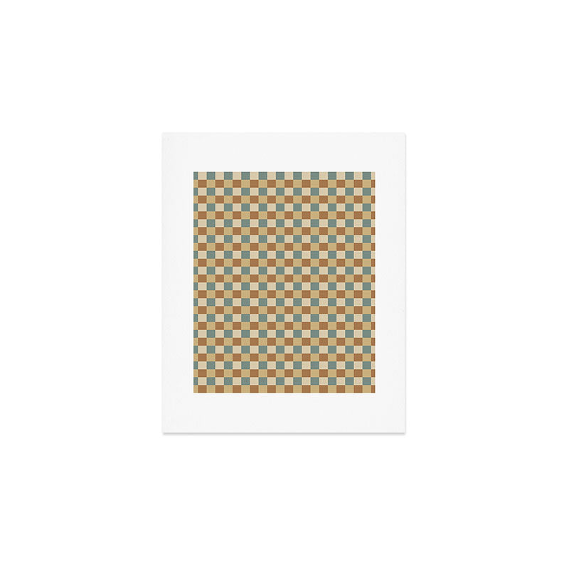 Checkered Multicolor Pattern III Earthy Natural Art Print Gallery Image 1