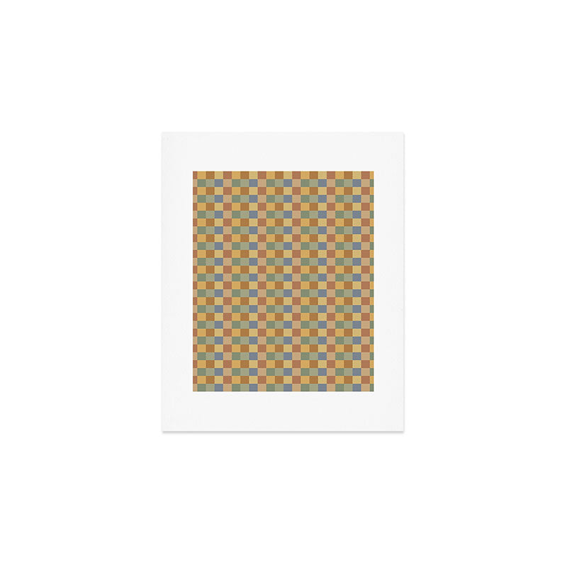 Checkered Multicolor Pattern IV Earthy Rainbow Art Print Gallery Image 1